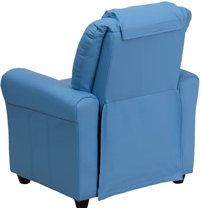 Mini Me Kids Light Blue Recliner with Cup Holder-5