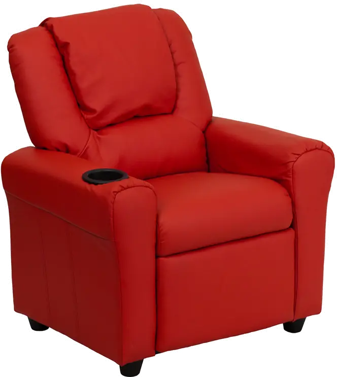 Mini Me Kids Red Recliner with Cup Holder-1