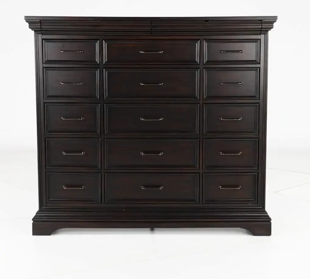 Caldwell Dark Brown Large Chest of Drawers-9