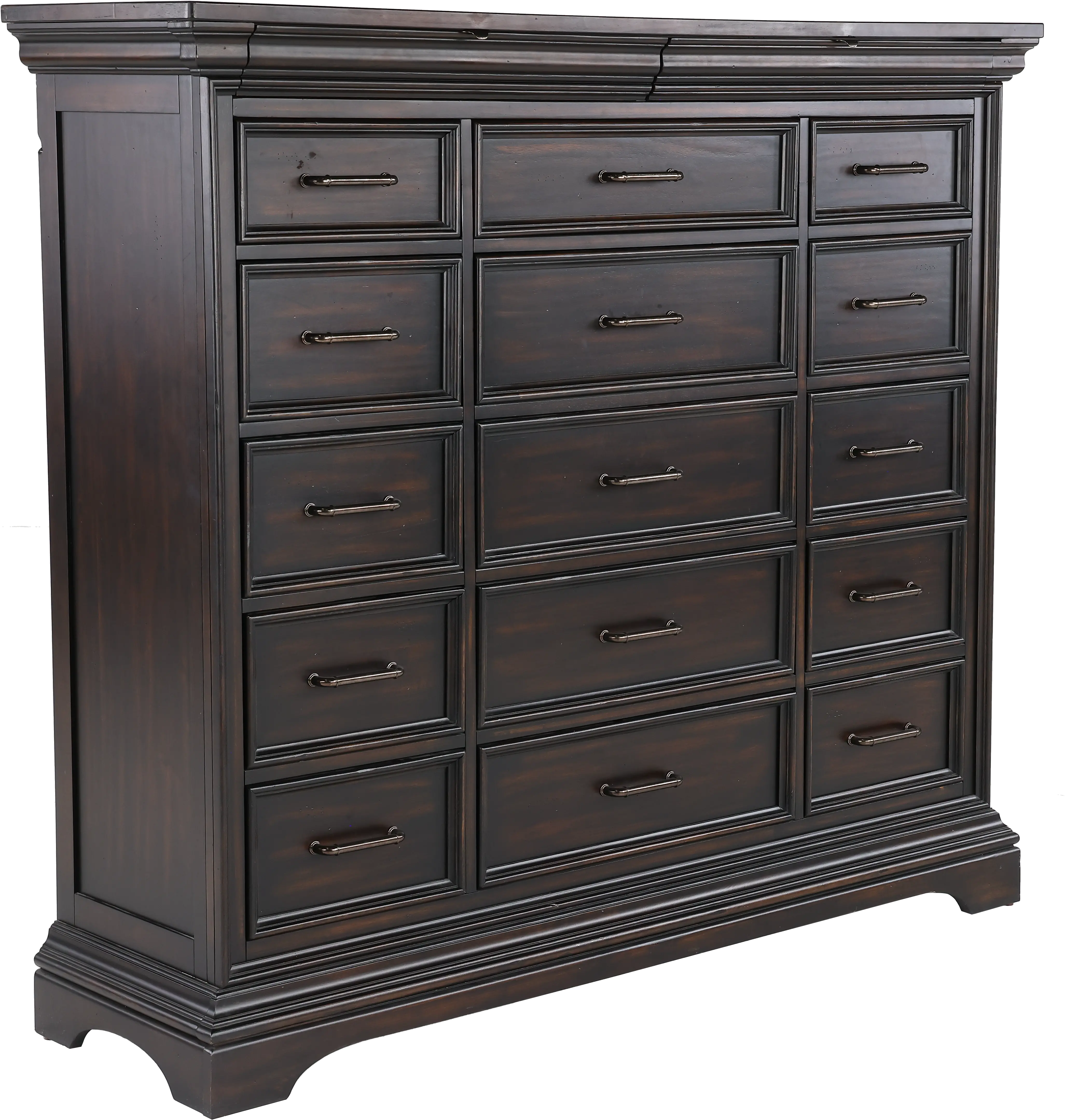Caldwell Dark Brown Large Chest of Drawers-4