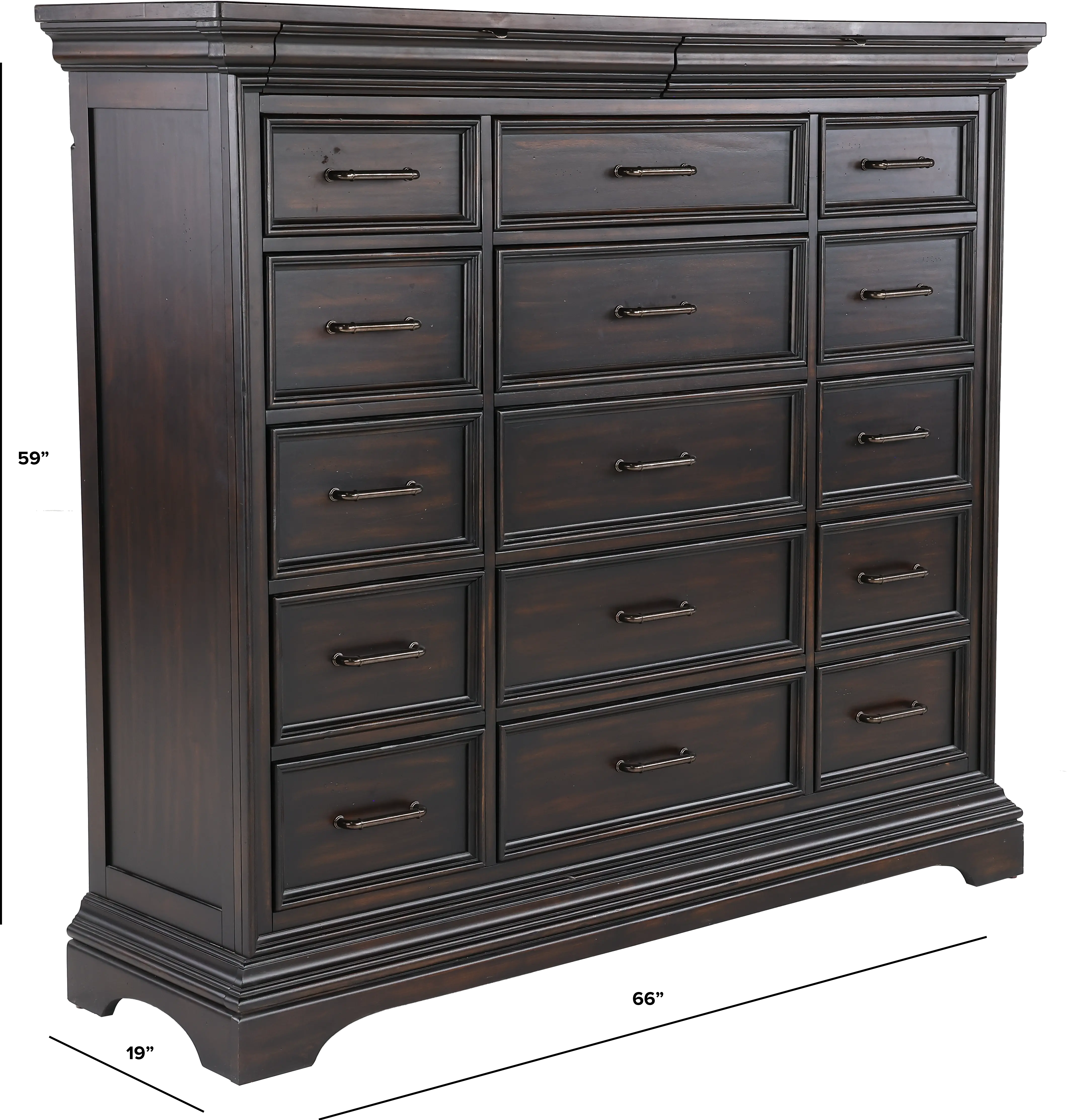 Caldwell Dark Brown Large Chest of Drawers-3