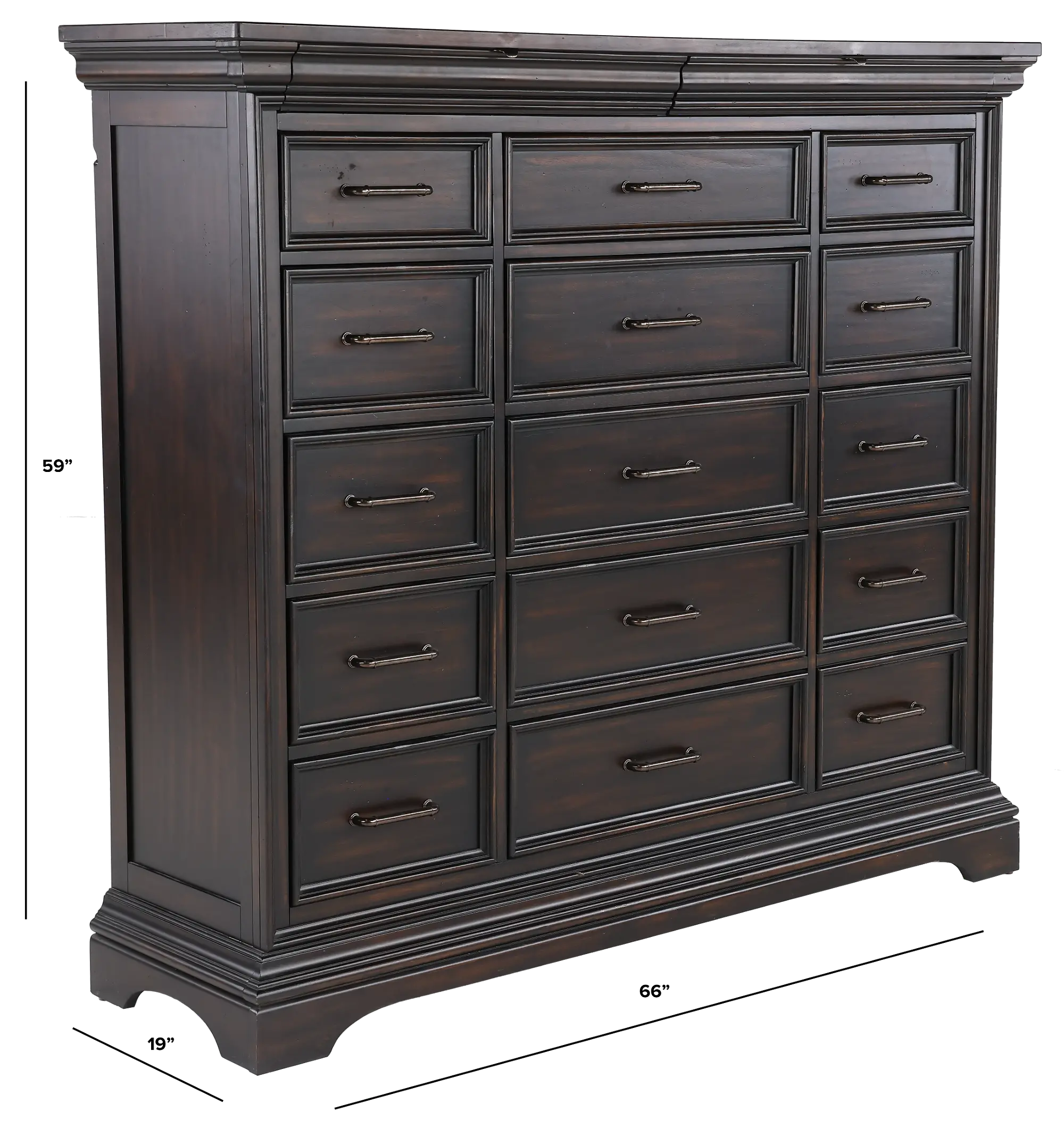 Caldwell Dark Brown Large Chest of Drawers | RC Willey