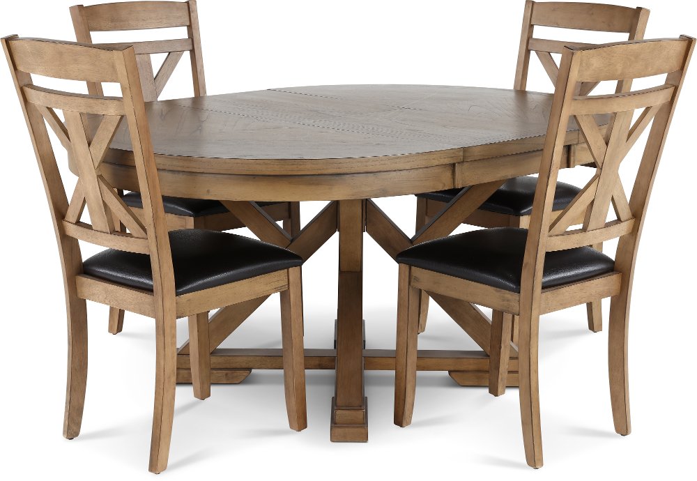 Grandview Traditional Brown 5 Piece Round Dining Set
