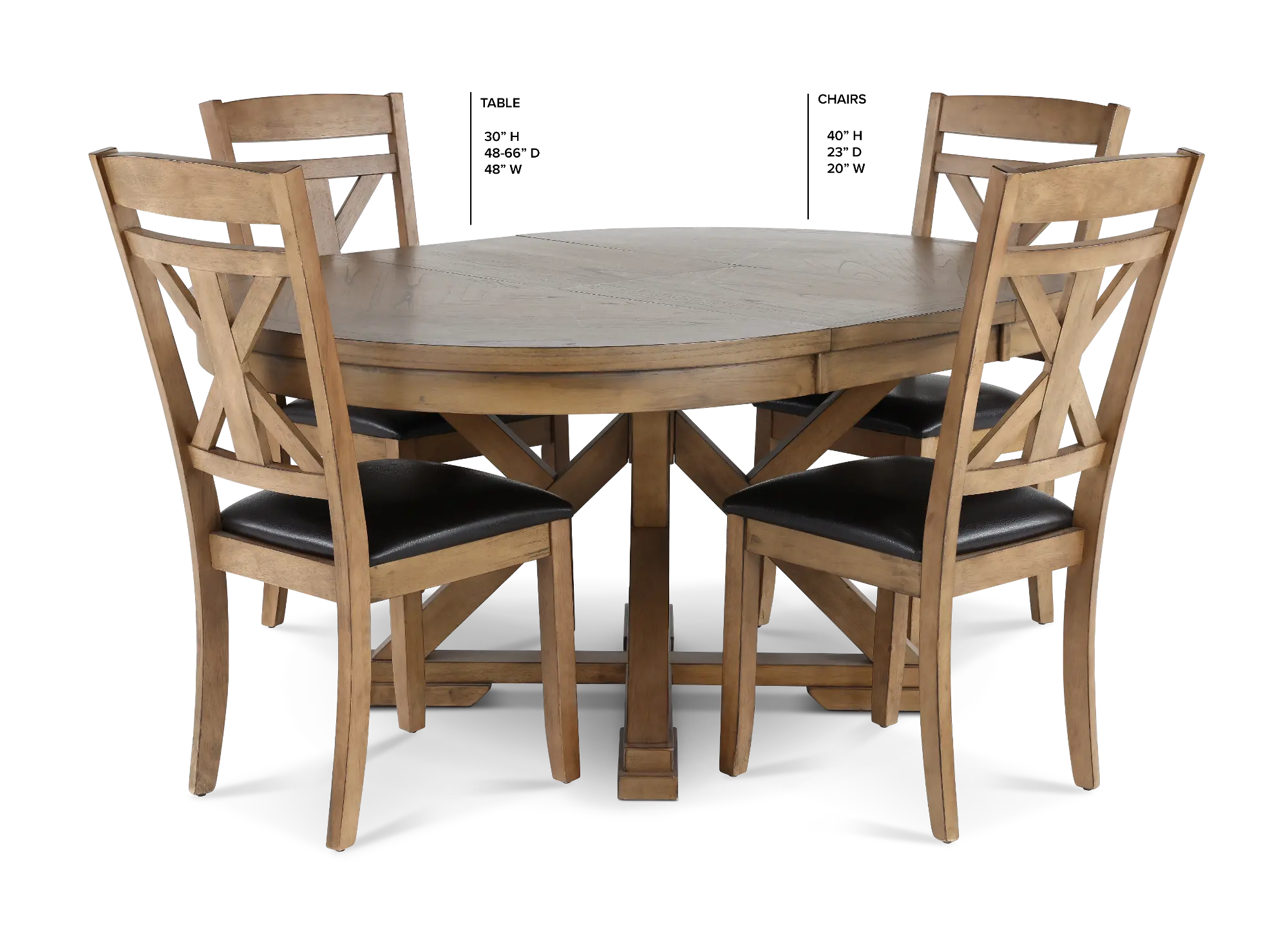 Grandview Traditional Brown 5 Piece Round Dining Set | RC Willey