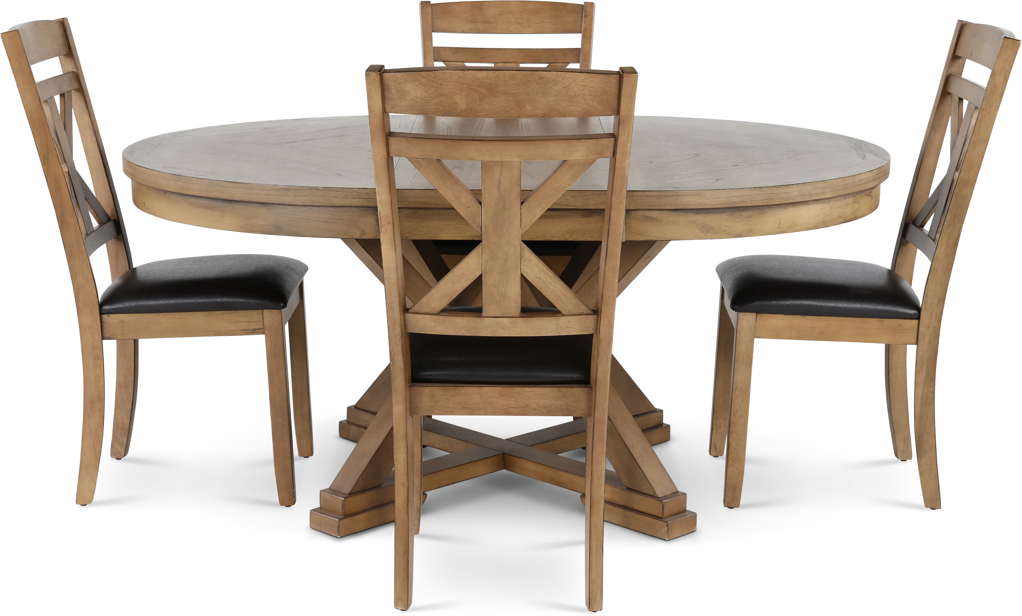 Grandview Traditional Brown 5 Piece Round Dining Set-4