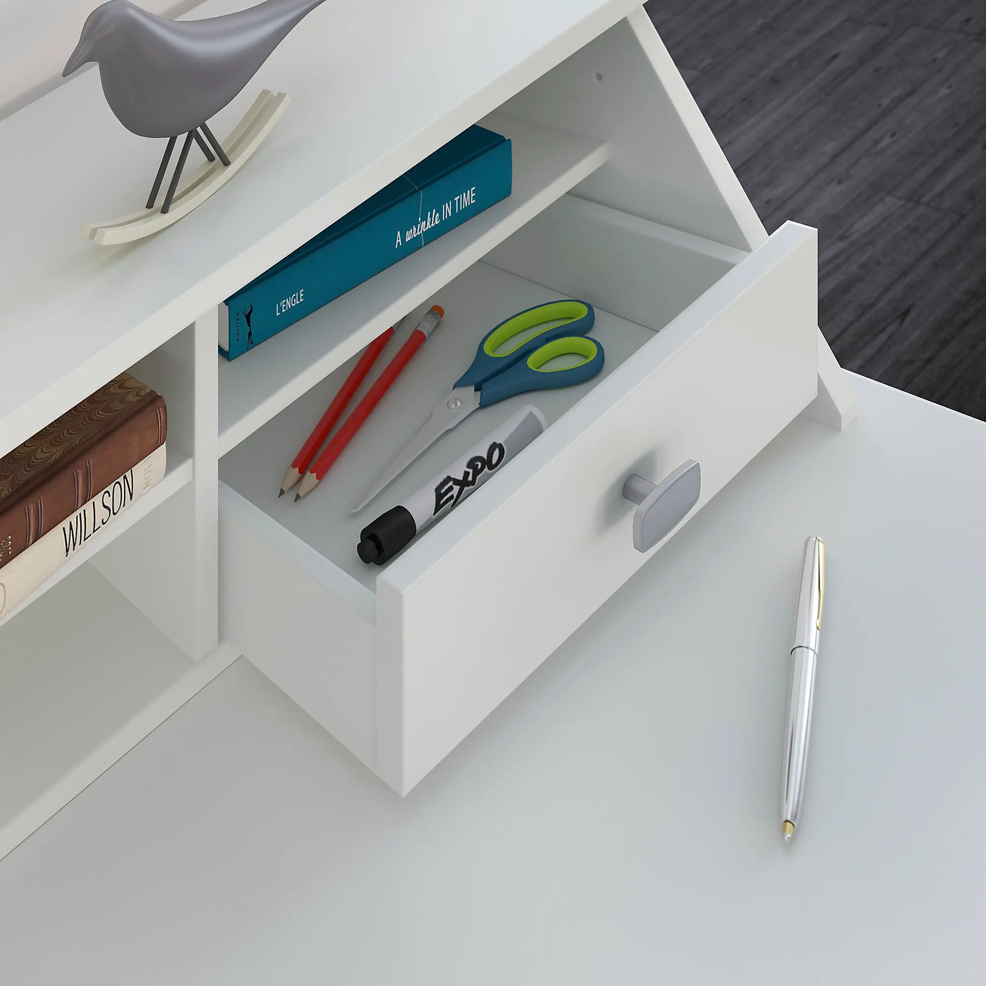 BDH154WH-03 Broadview Pure White Desktop Organizer - Bush Furniture-3