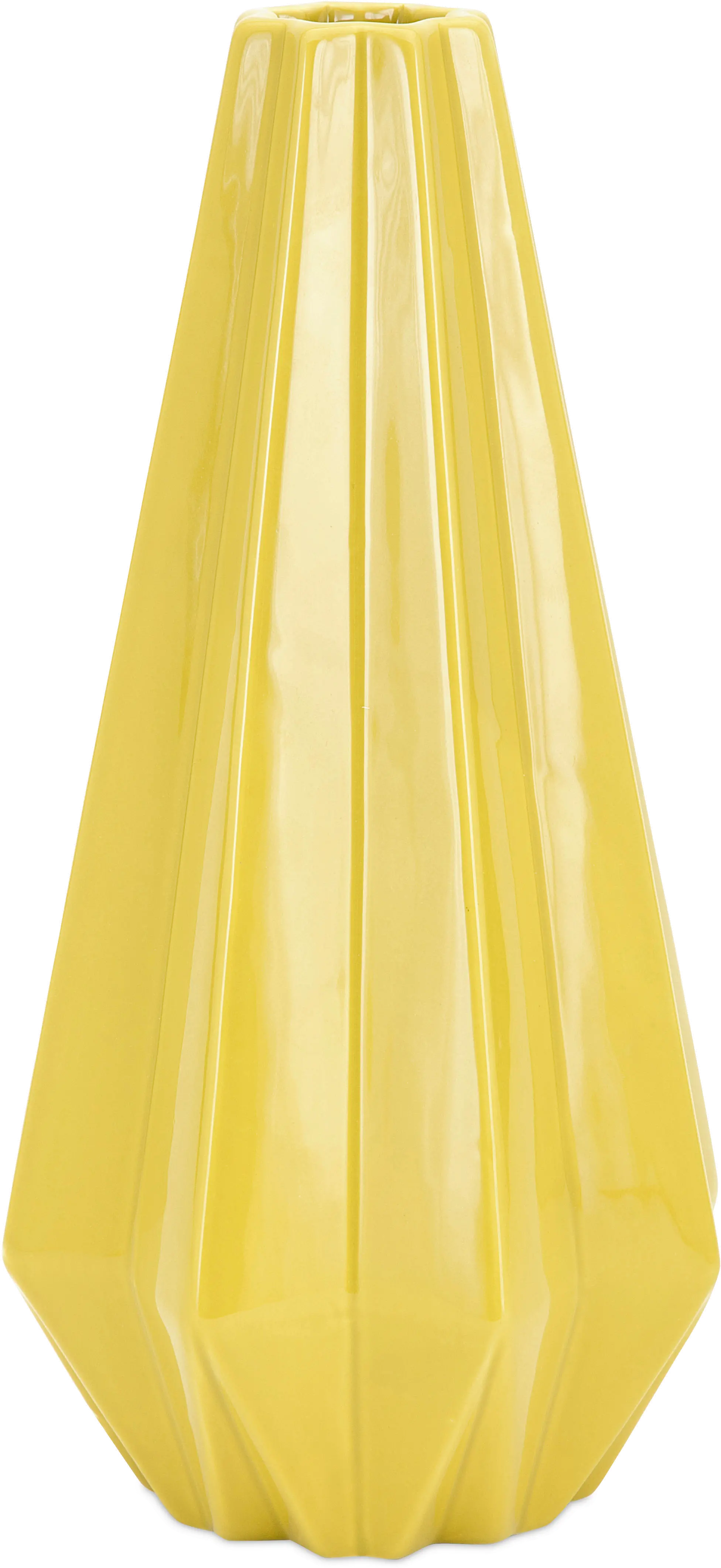 12 Inch Yellow Ceramic Vase-1