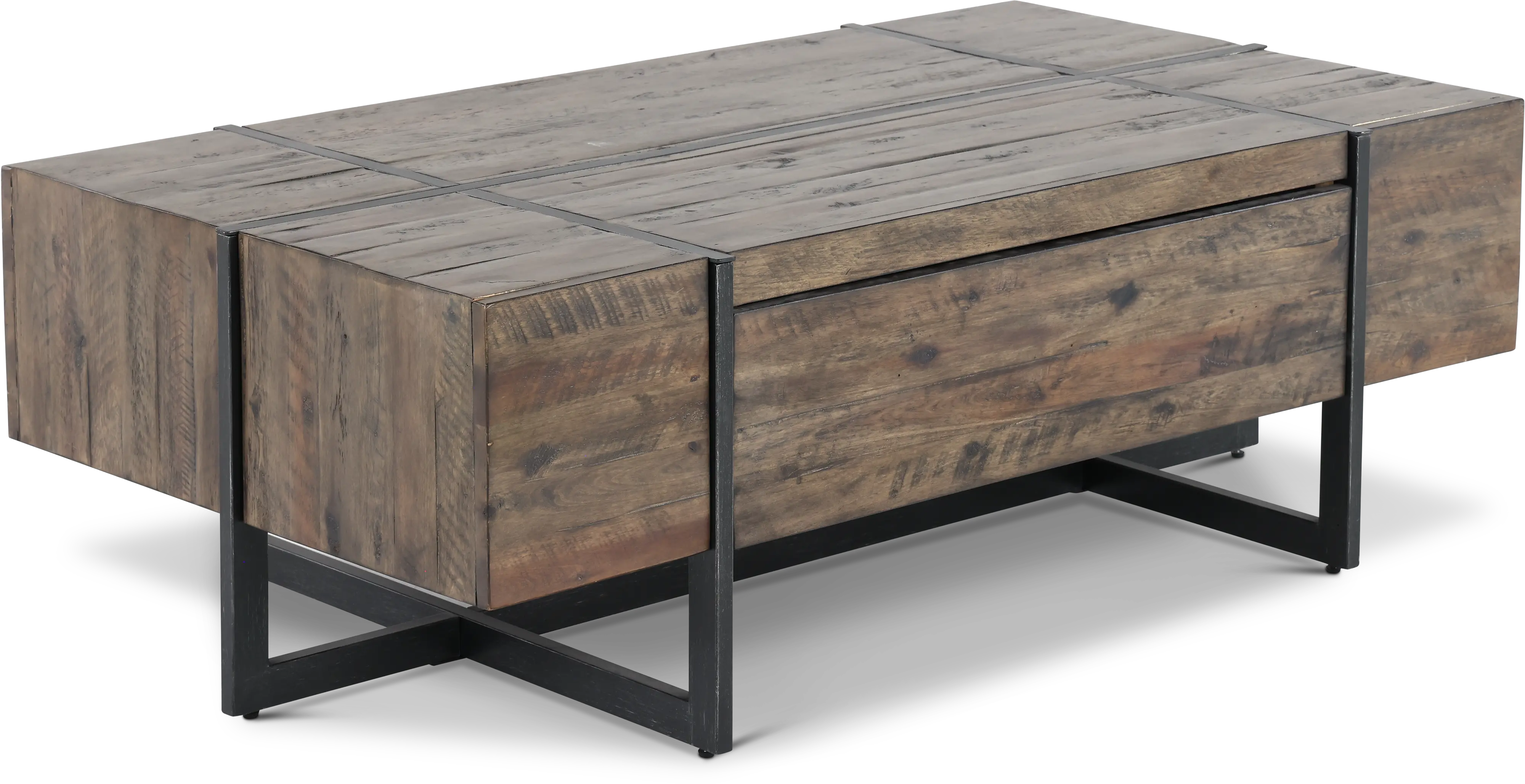 Modern Timber Brown Wood Coffee Table-4