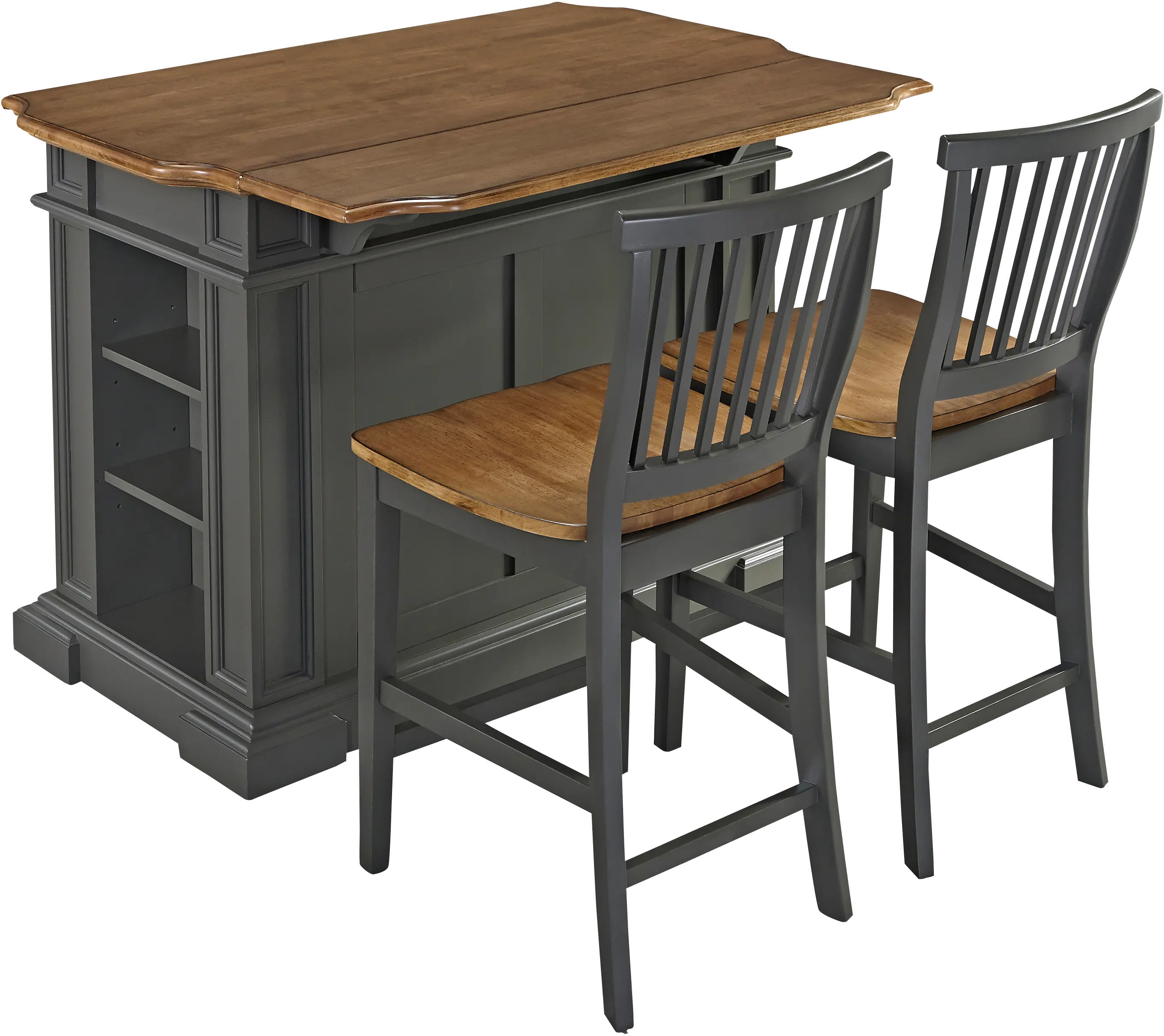 5013-948 Americana Charcoal Gray Kitchen Island Set-3