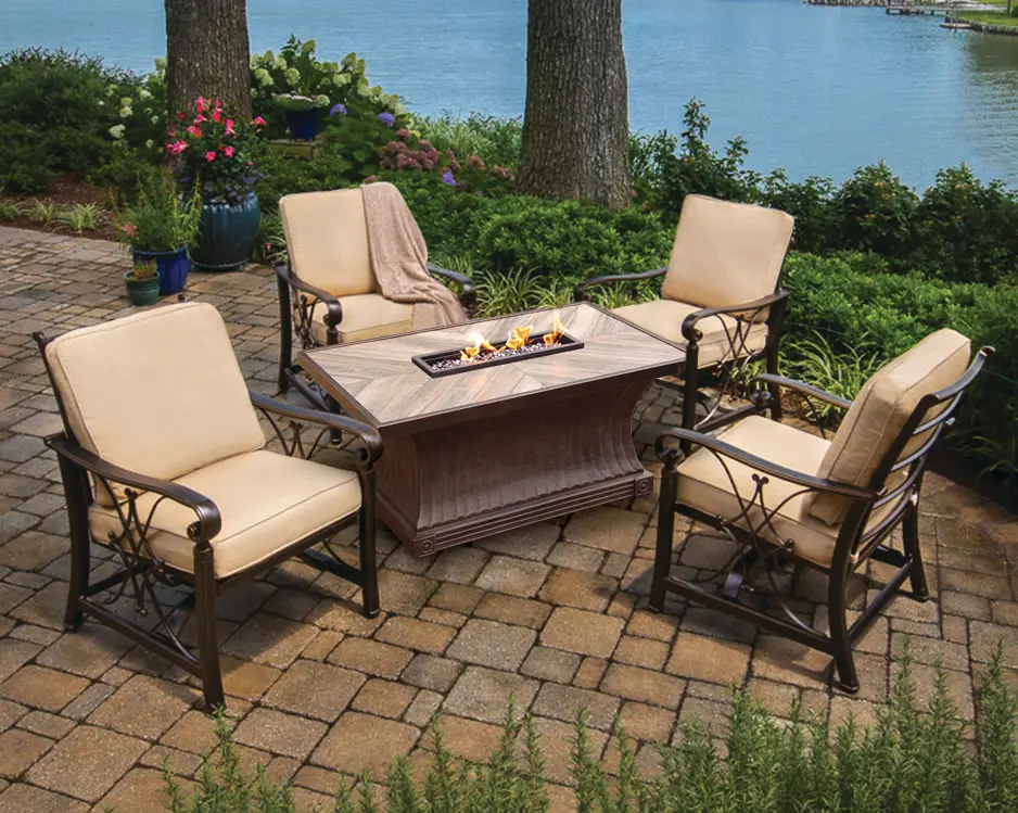  5 Piece Outdoor Patio Fire Pit Patio Set - Arlo-1