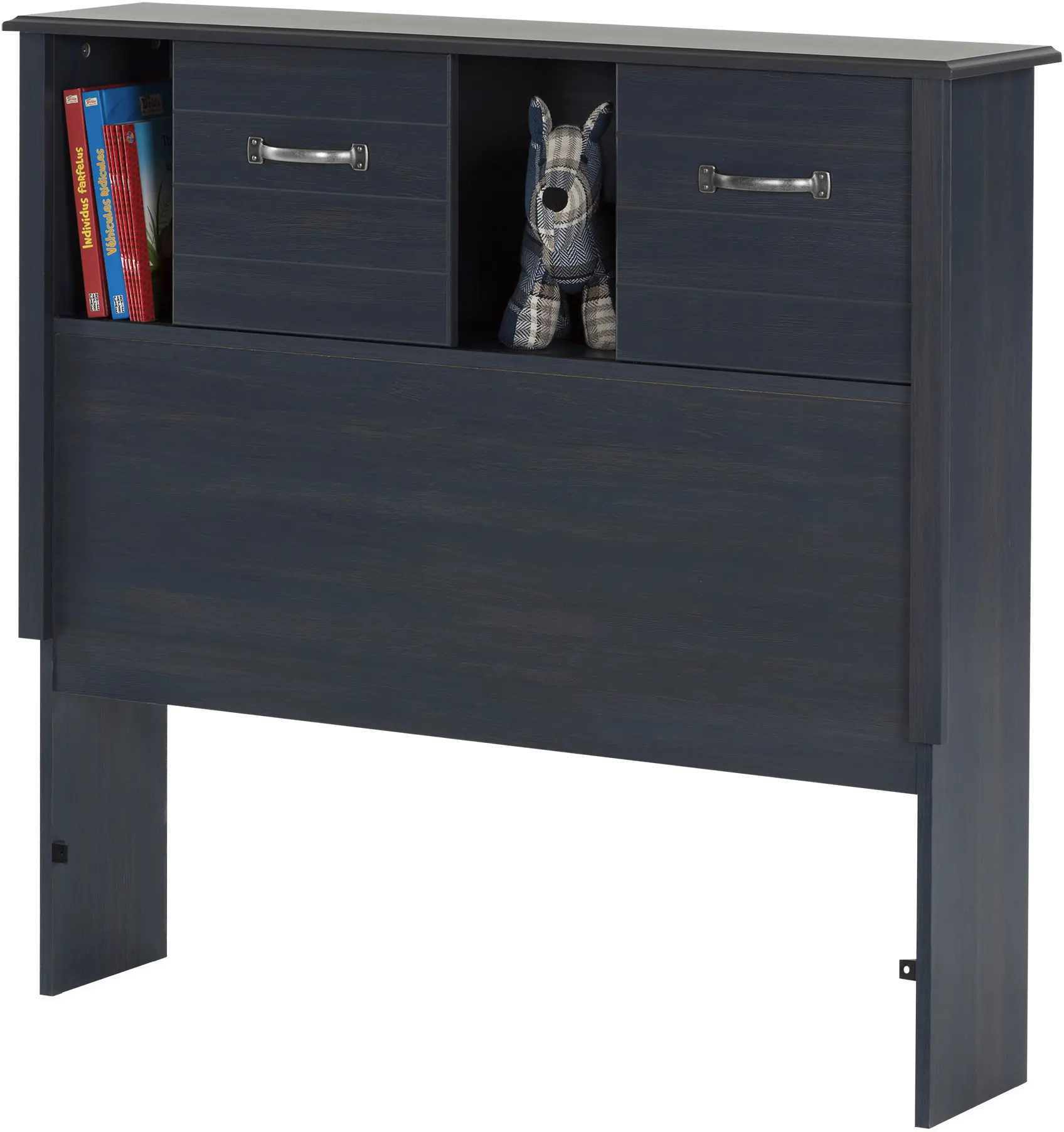 10360 Ulysses Blue Twin Bookcase Headboard - South Shore-1