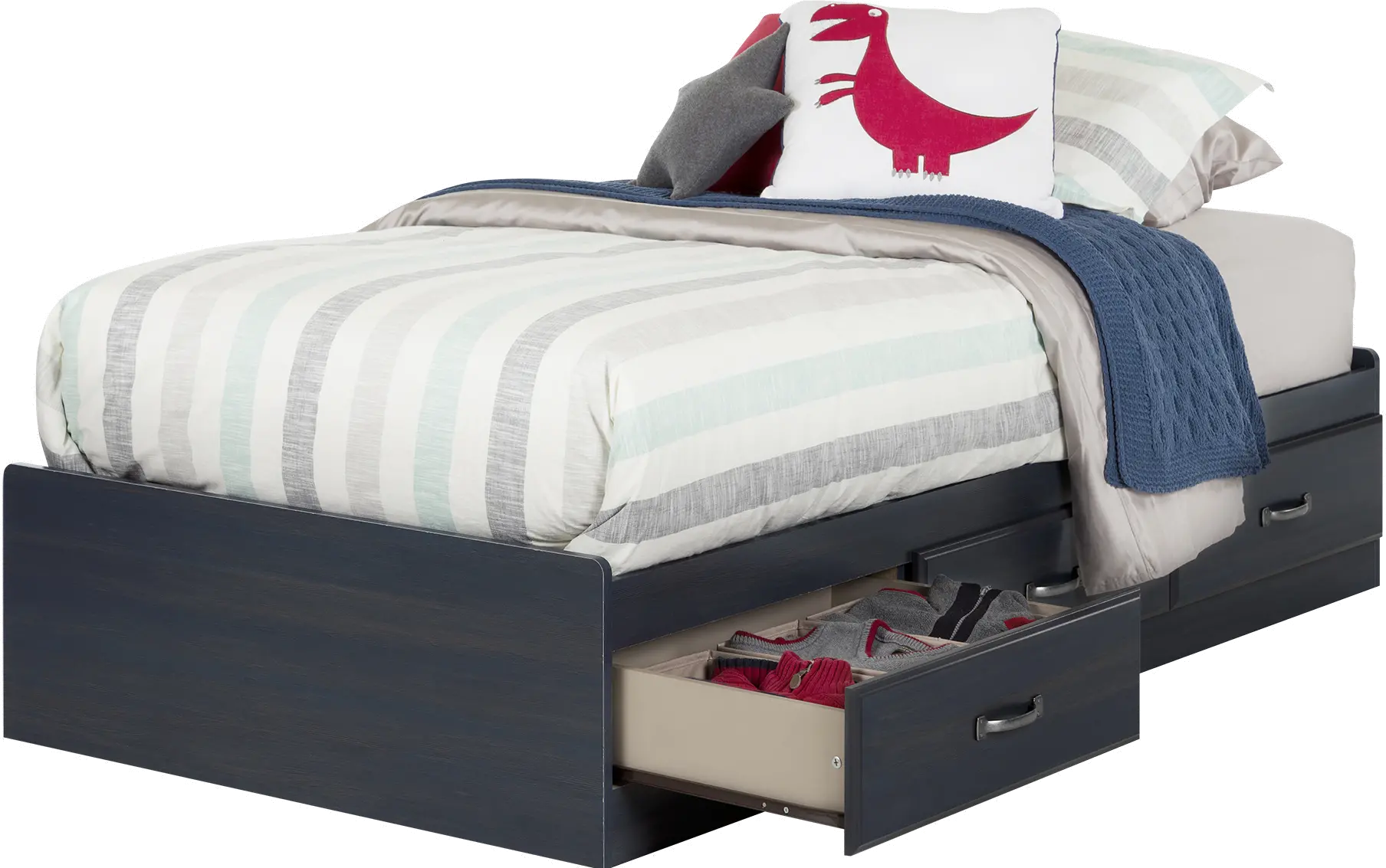 10364 Ulysses Blue Twin 3-Drawer Mates Bed - South Shore-1