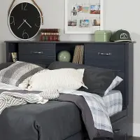 10365 Ulysses Blue Full Bookcase Headboard - South Shore