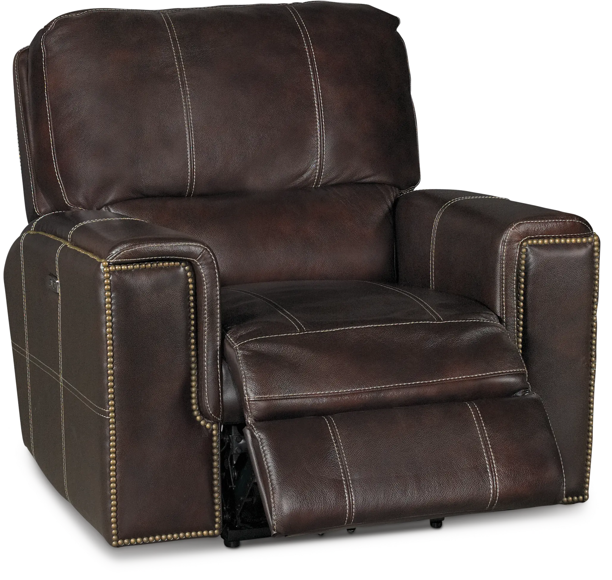 Slinger Clydesdale Dark Brown Leather-Match Power Recliner-2