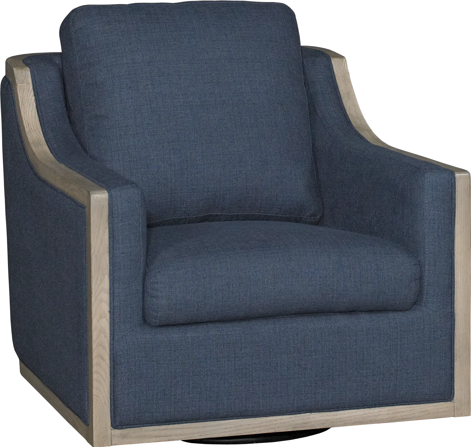 Bayly Navy Blue Swivel Barrel Accent Chair-1