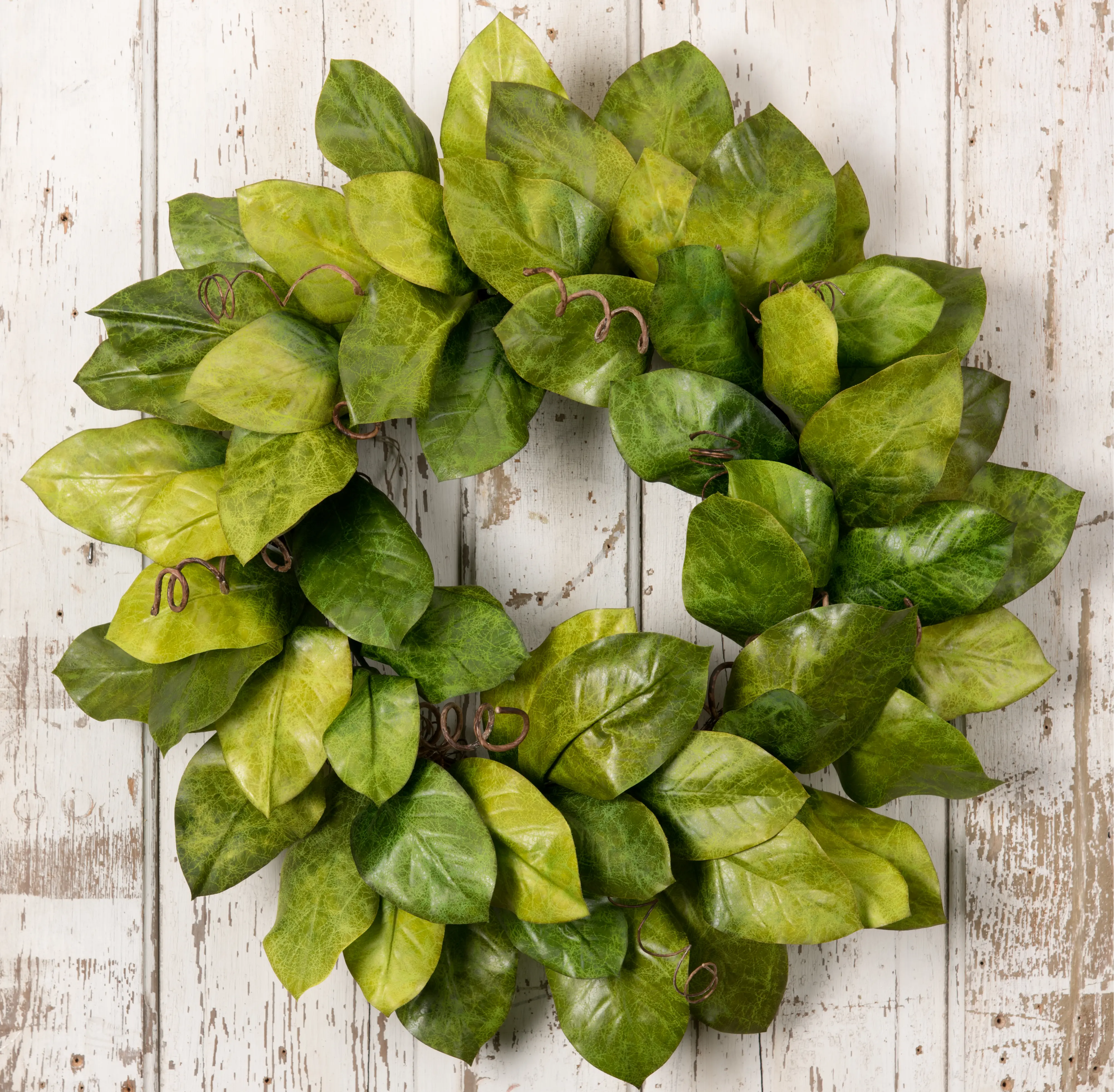 30 Inch Green Magnolia Leaf Wreath Faux Arrangement-1