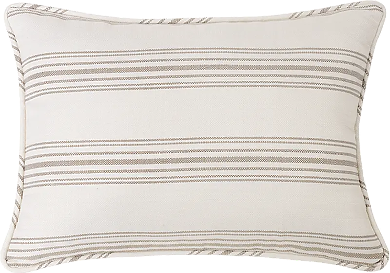 Taupe Ticking Stripe Standard Sham