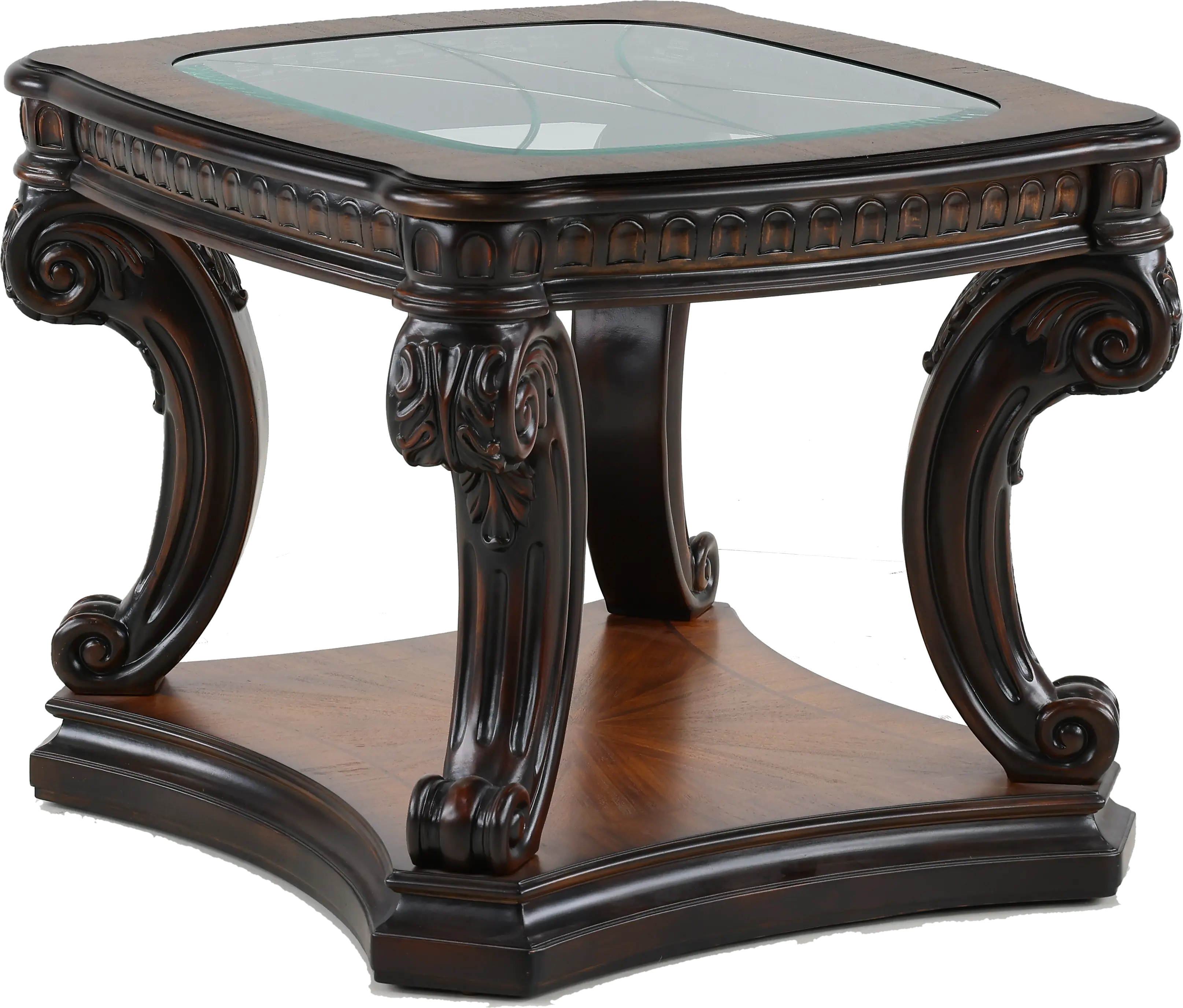 Grand Estates Brown Glass Top End Table-5
