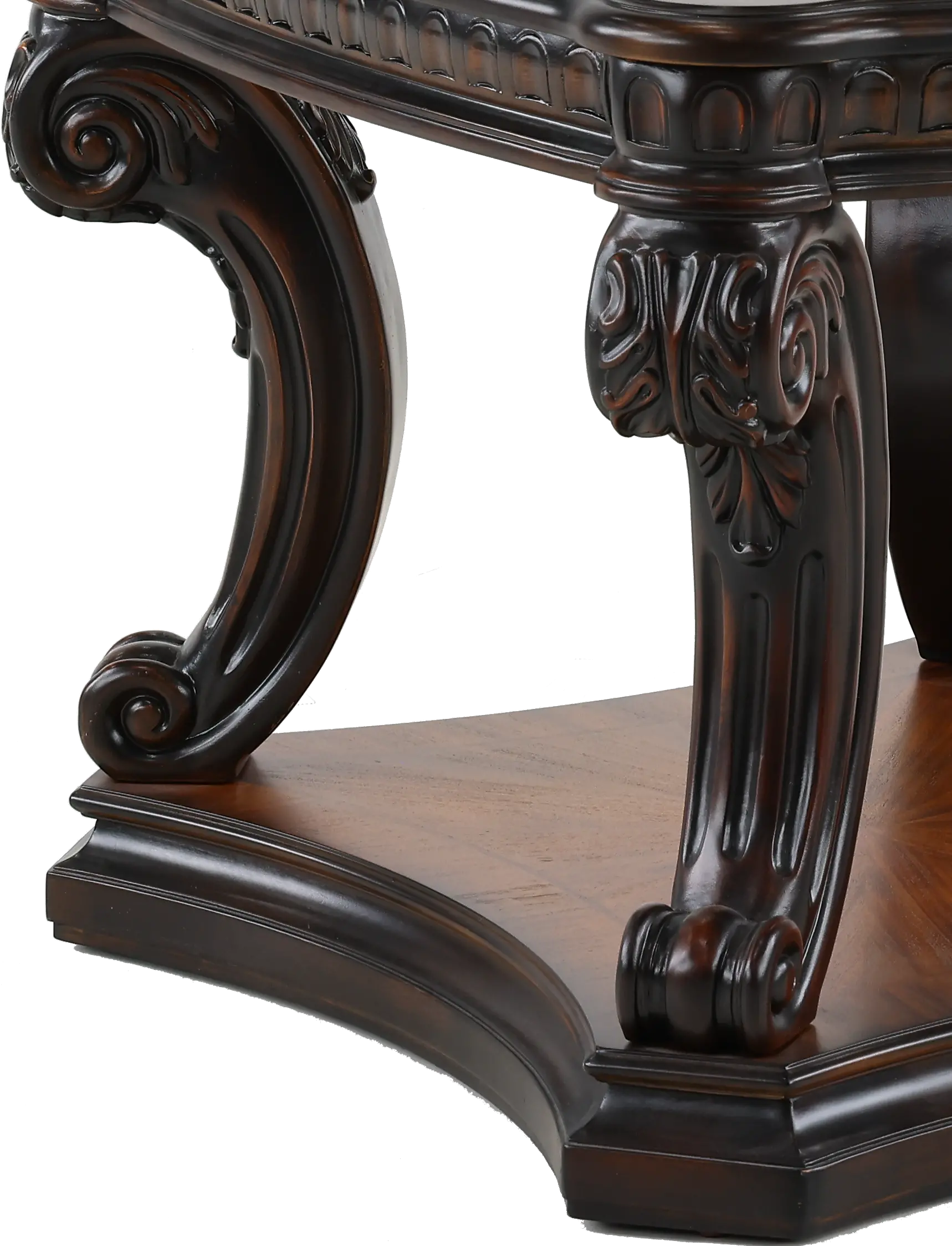 Grand Estates Brown Glass Top End Table-6