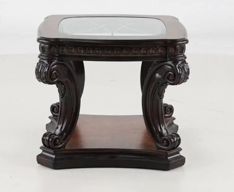 Grand Estates Brown Glass Top End Table-7