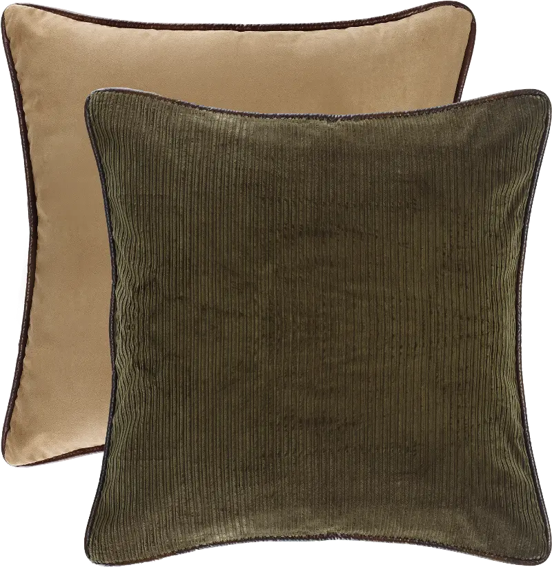 Green Corduroy Euro Sham Reversible - Rushmore