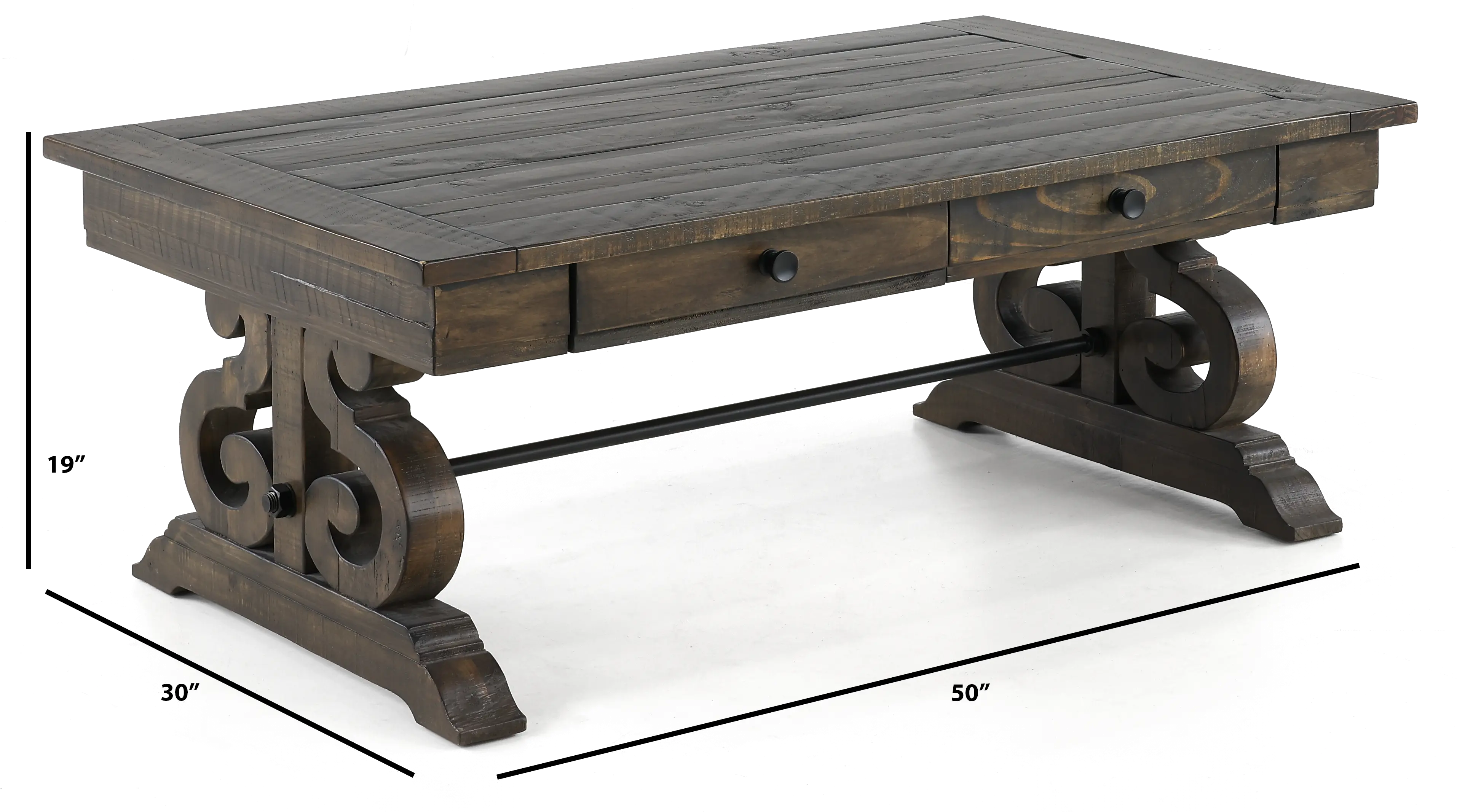 Ballamy Weathered Pine Coffee Table-3