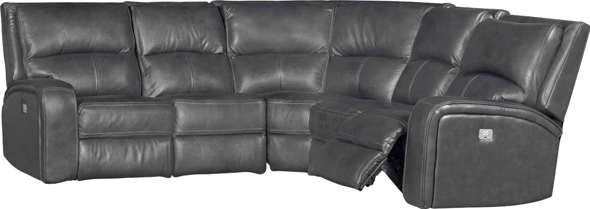 Megan Gray 5 Piece Power Reclining Sectional-2