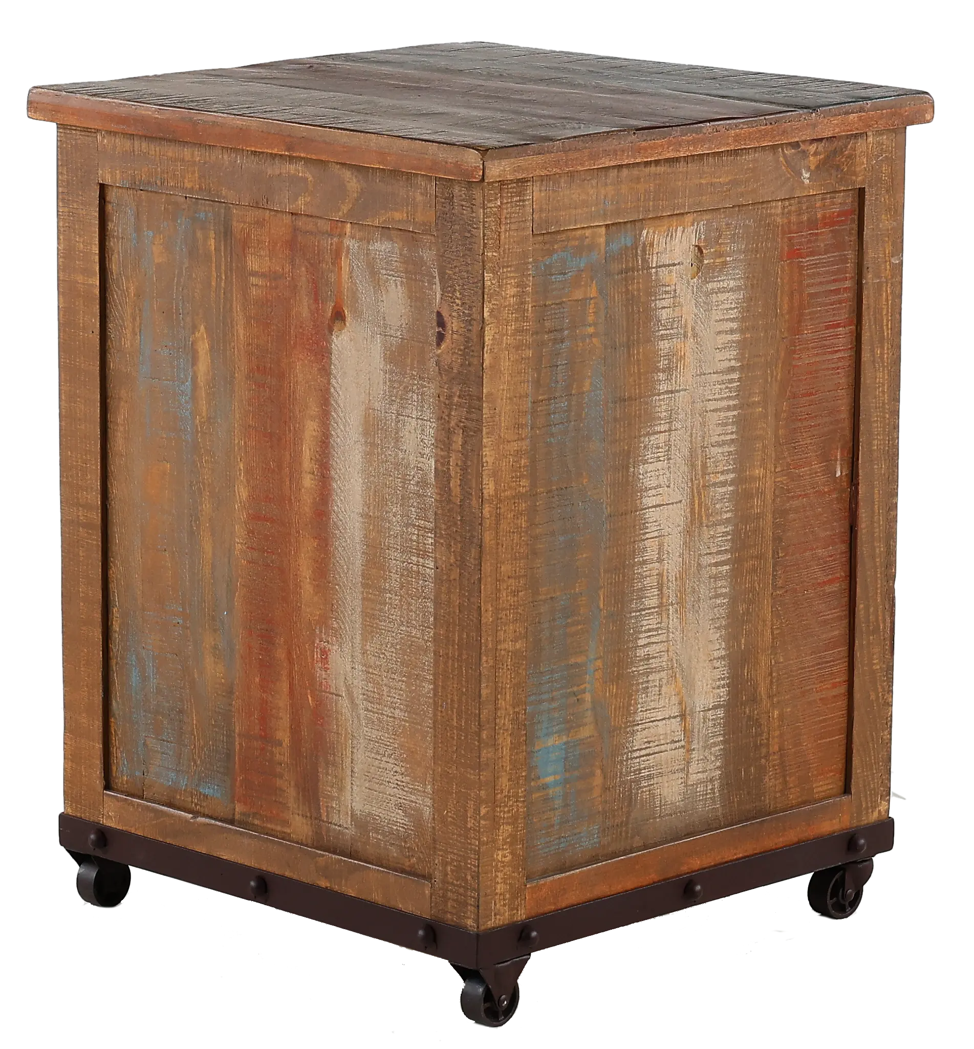 Antique Pine 3 Drawer Wood File Cabinet-4