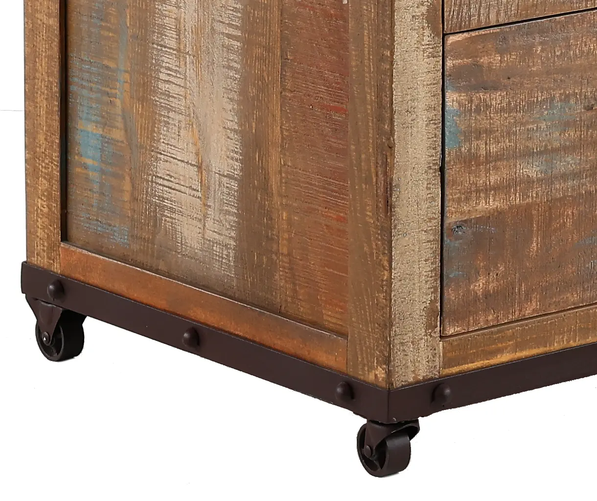 Antique Pine 3 Drawer Wood File Cabinet-6