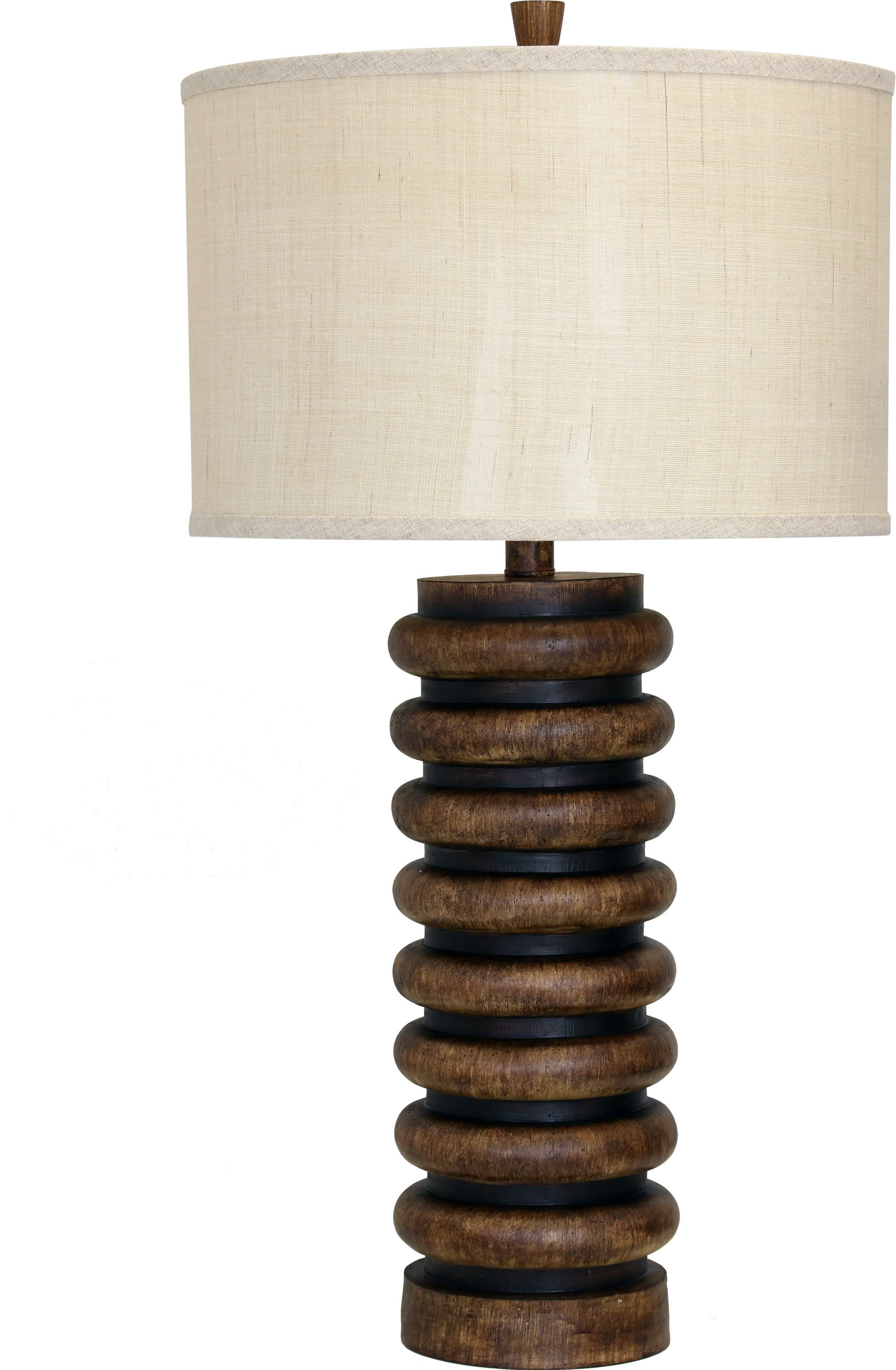 Ribbed Faux Wood Table Lamp-1