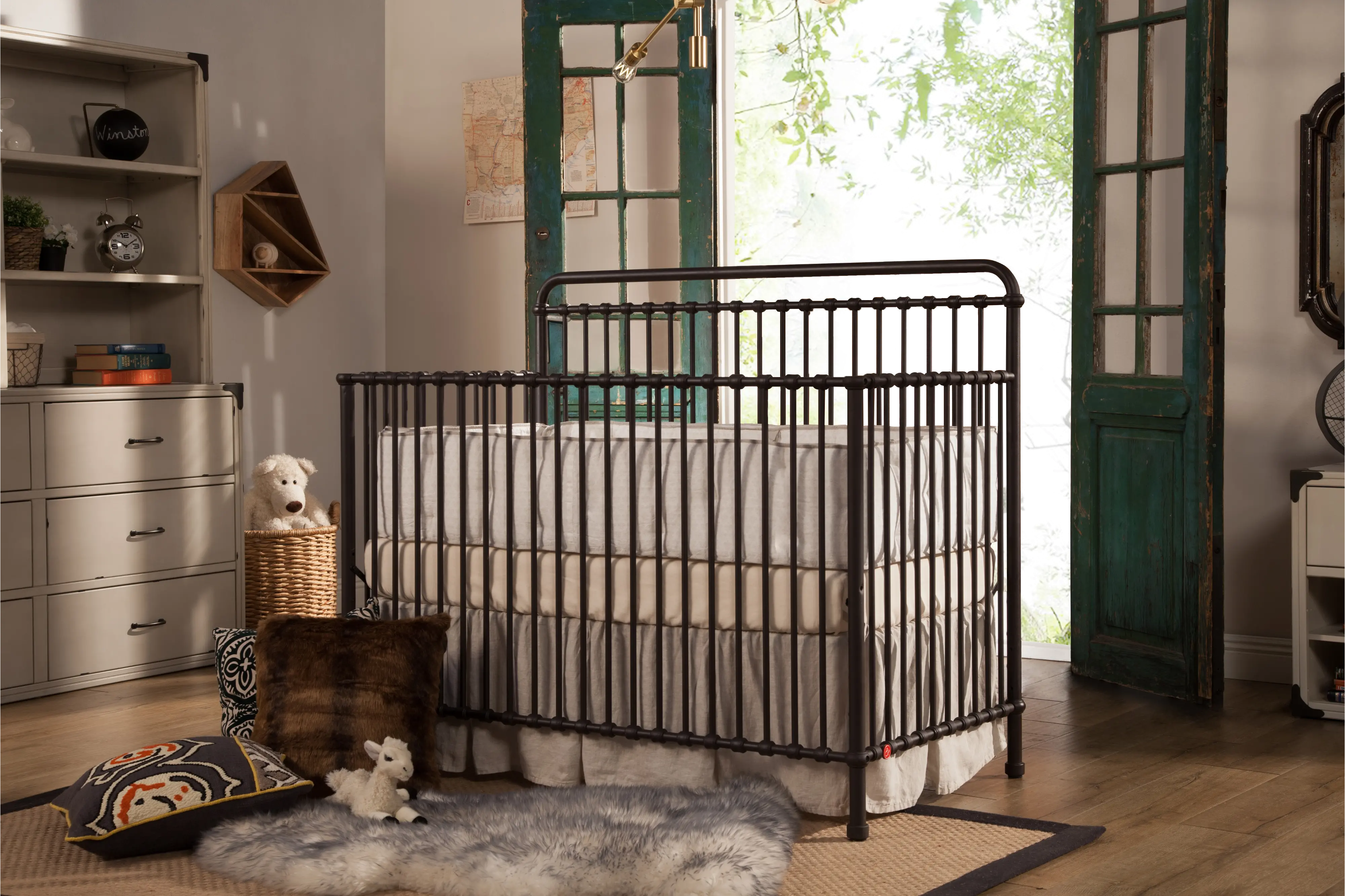 Vintage Iron 4-in-1 Convertible Crib - Winston -1
