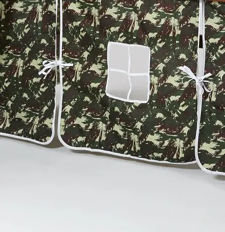 Twin Chocolate and Camo Tent Bed with Slide-2