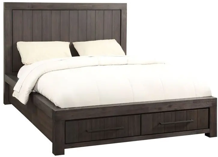 Heath Basalt Gray Casual Classic Full Storage Bed-4