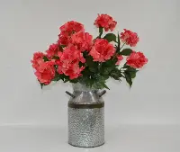 Faux Coral Hydrangea Planted Arrangement