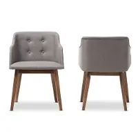 6960-2PC-RCW Grey Modern Button-Tufted Accent Chairs - Harrison