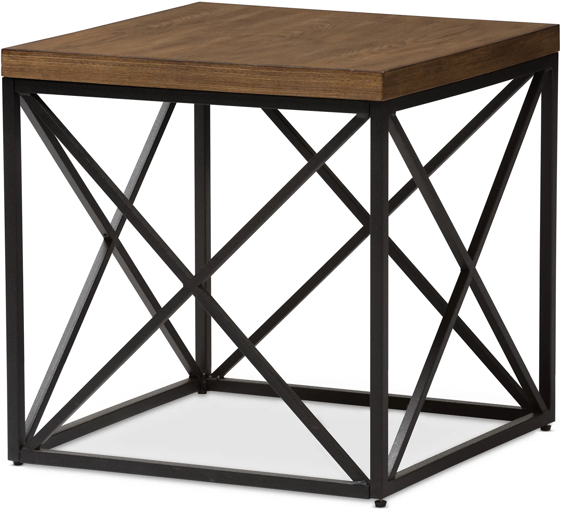 7329-RCW Vintage Industrial End Table - Holden-1