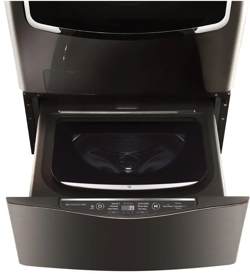 WD205CK LG Signature Pedestal Washer - Black Stainless Steel-1