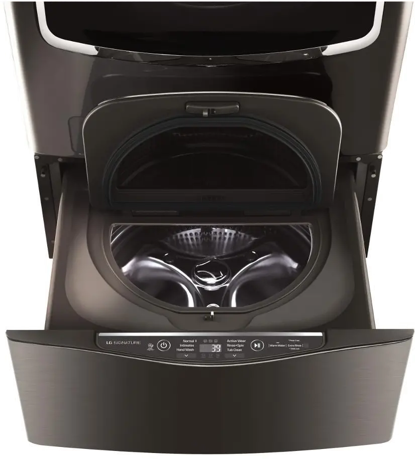 WD205CK LG Signature Pedestal Washer - Black Stainless Steel-2
