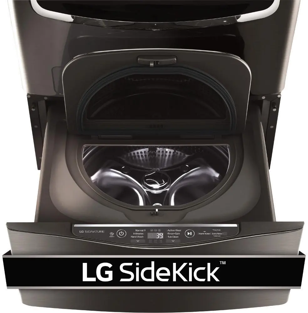 WD205CK LG Signature Pedestal Washer - Black Stainless Steel-3
