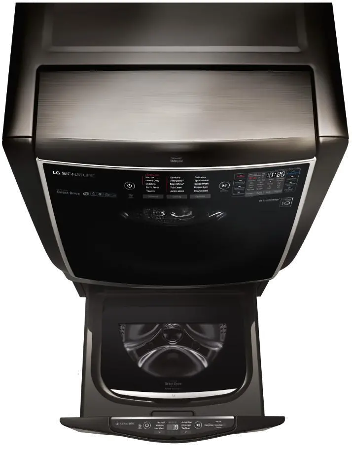 WD205CK LG Signature Pedestal Washer - Black Stainless Steel-4