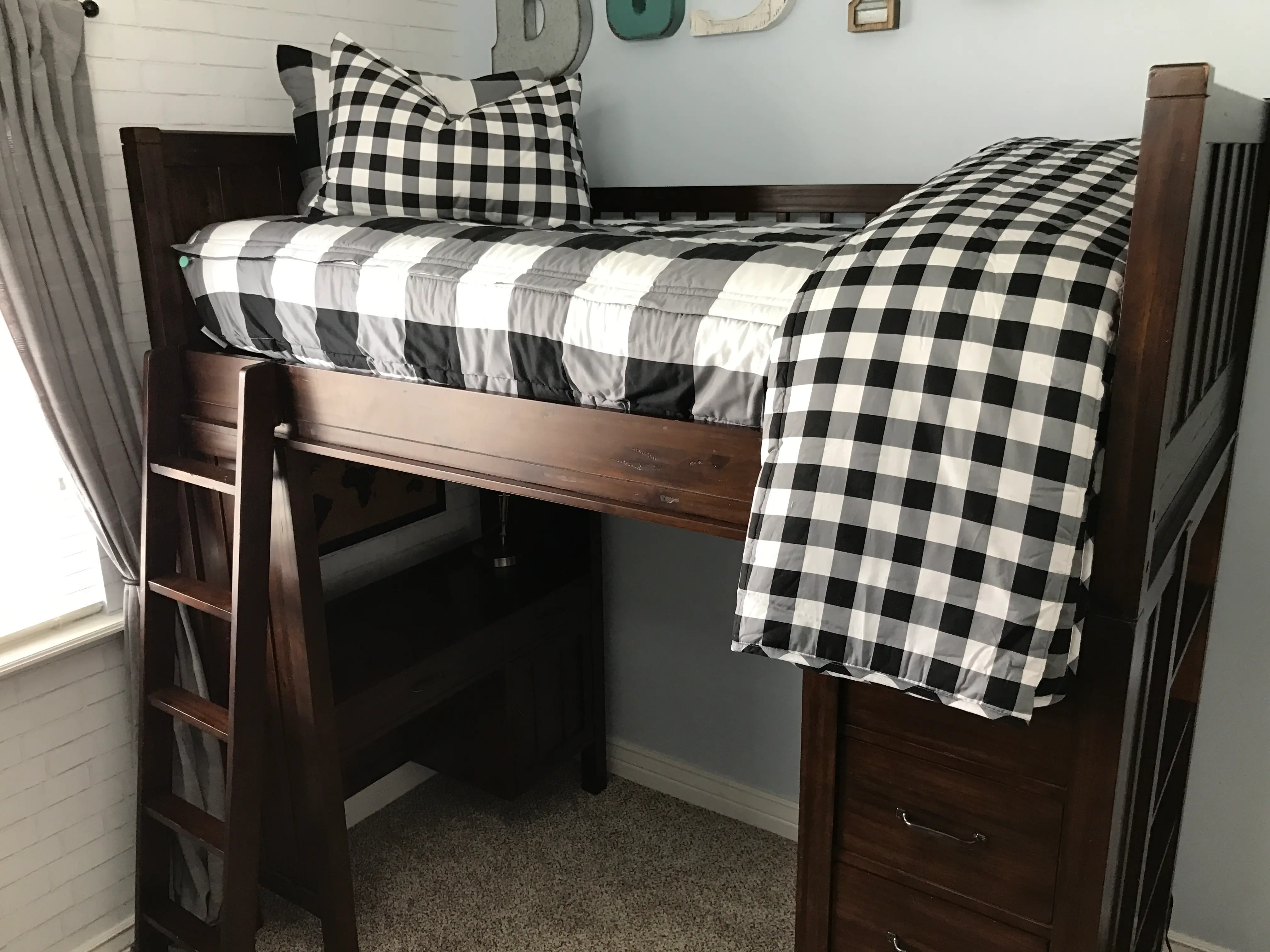 Beddy's Full Black and White Checked Out Bedding Collection-12