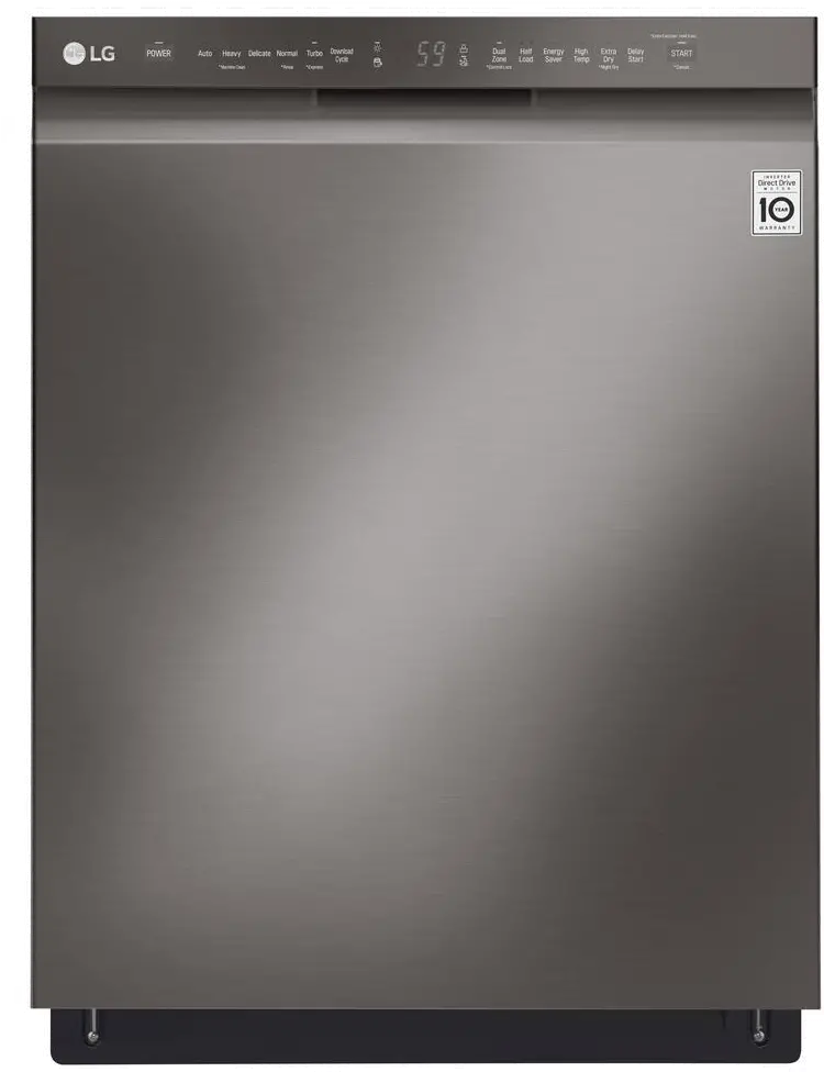 LDF5545BD LG Dishwasher with Front Controls - Black Stainless Steel-1