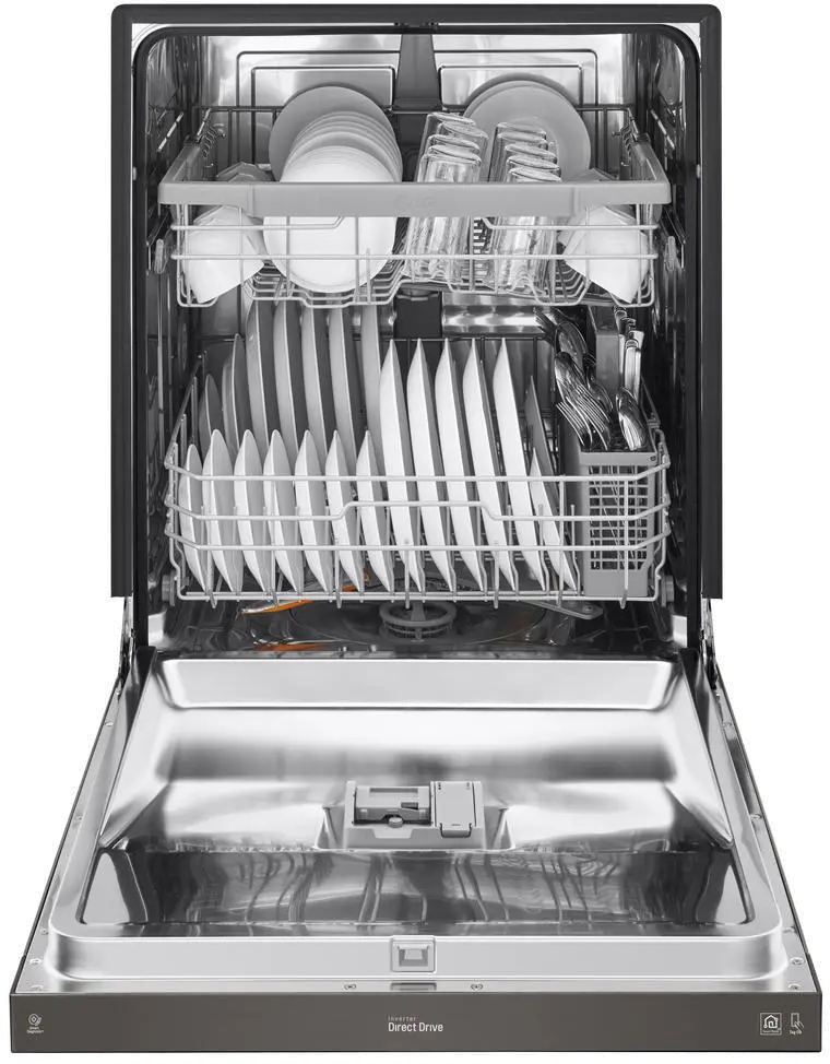 LDF5545BD LG Dishwasher with Front Controls - Black Stainless Steel-2