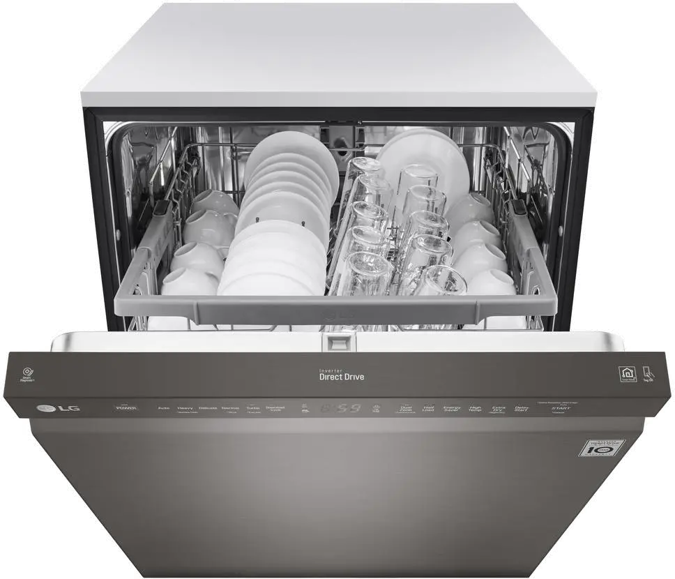 LDF5545BD LG Dishwasher with Front Controls - Black Stainless Steel-4