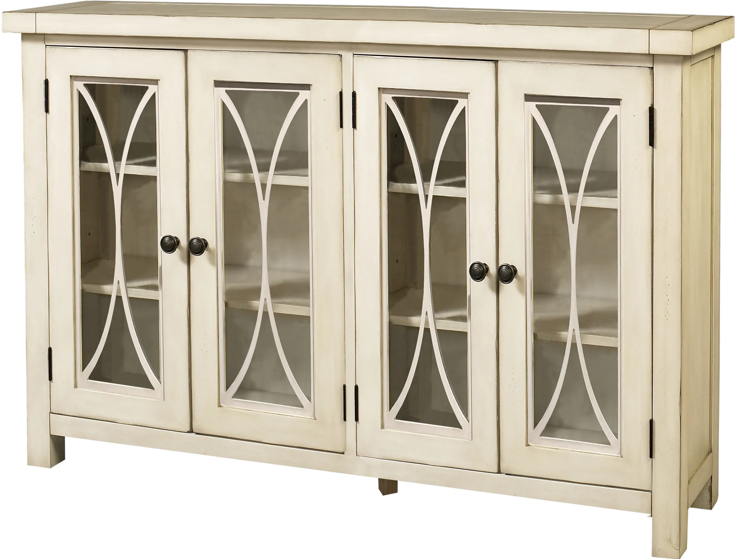 Bayside Antique White 4 Door Cabinet-1
