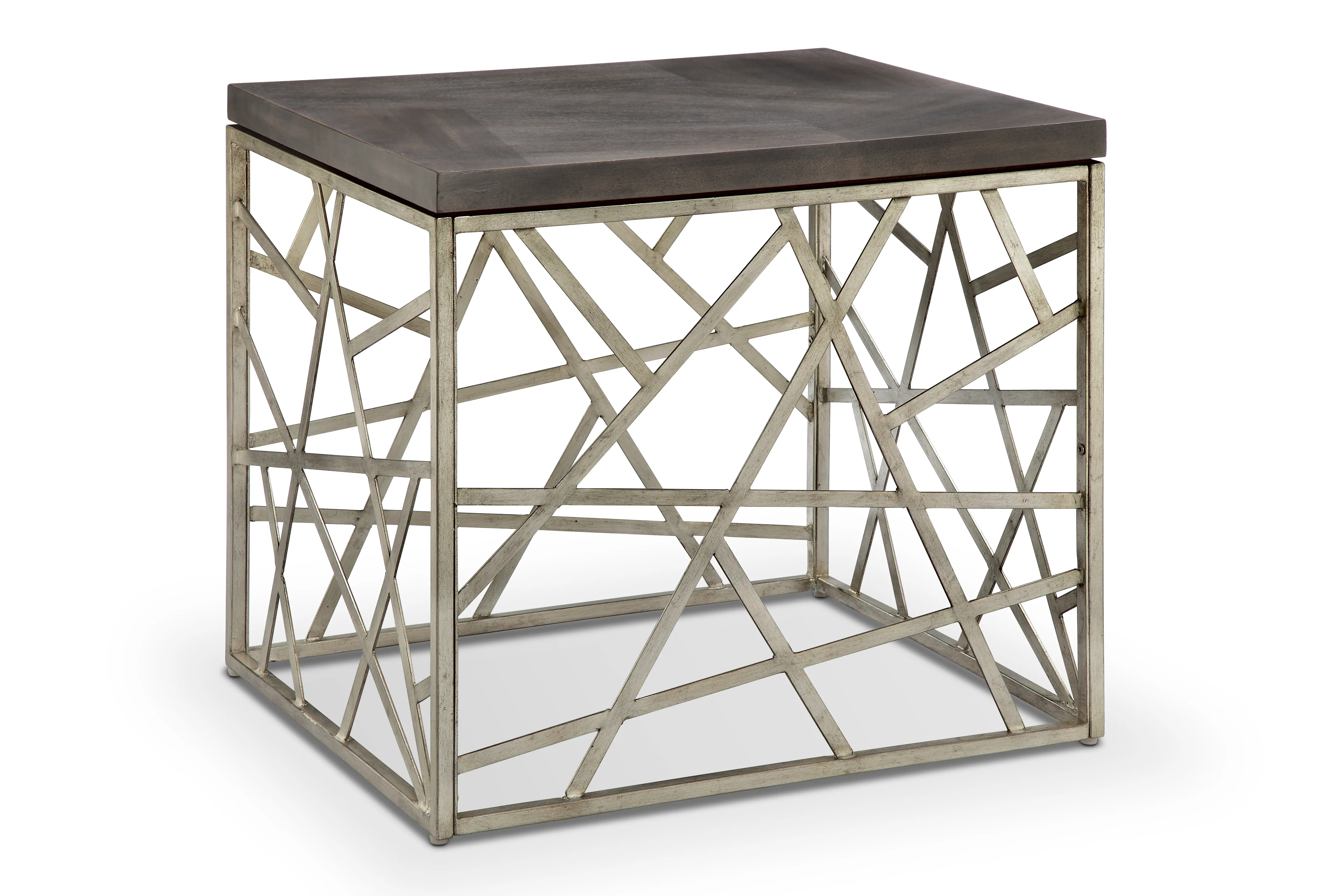 Distressed Silver and Gray End Table - Tribeca-1