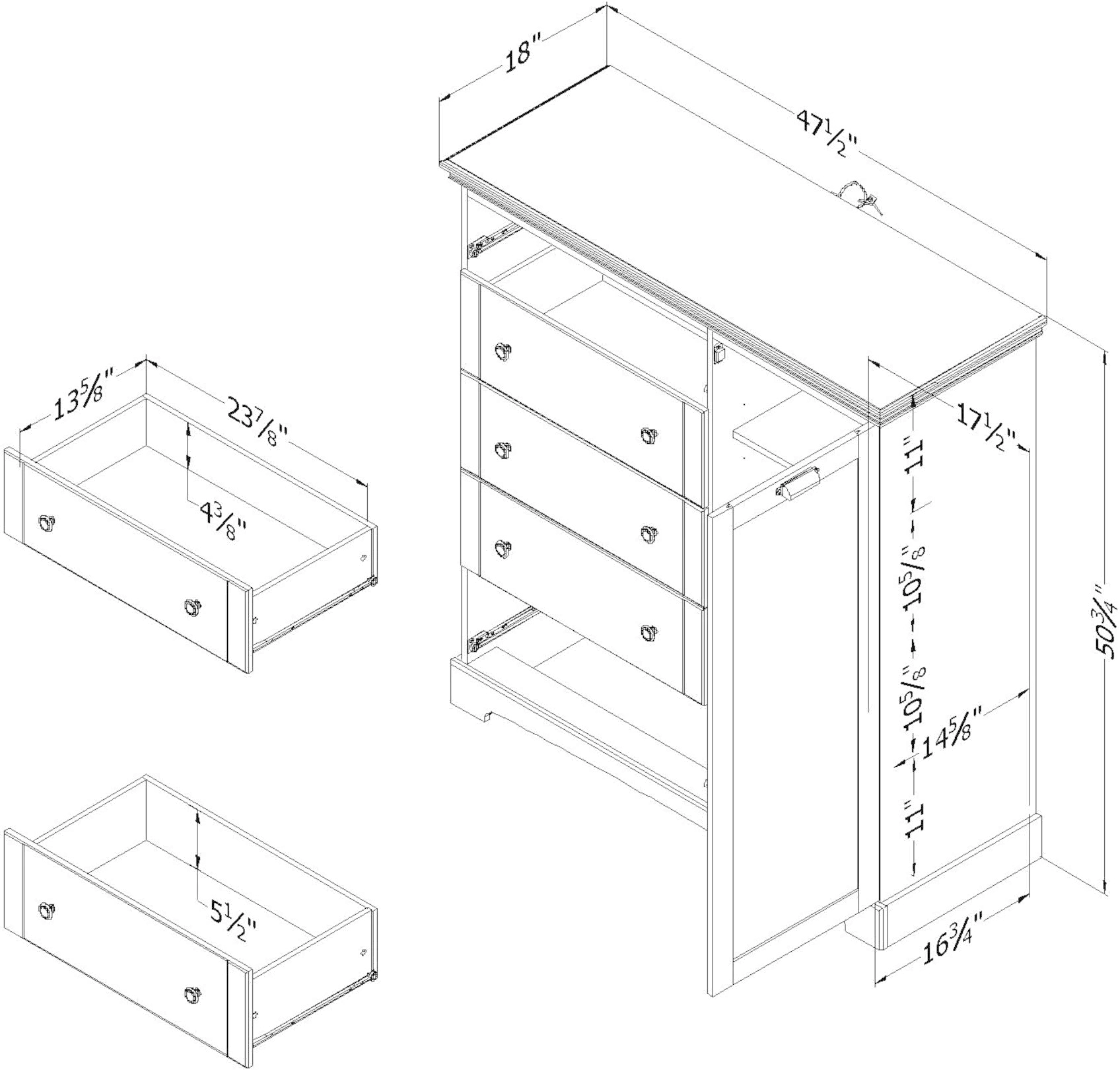 10246 Avilla Winter Oak  Chest with 5 Drawers - South Shore-7