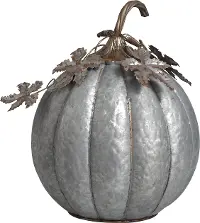 15 Inch Large Galvanized Metal Pumpkin