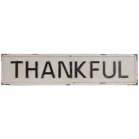 Distressed Metal Thankful Sign