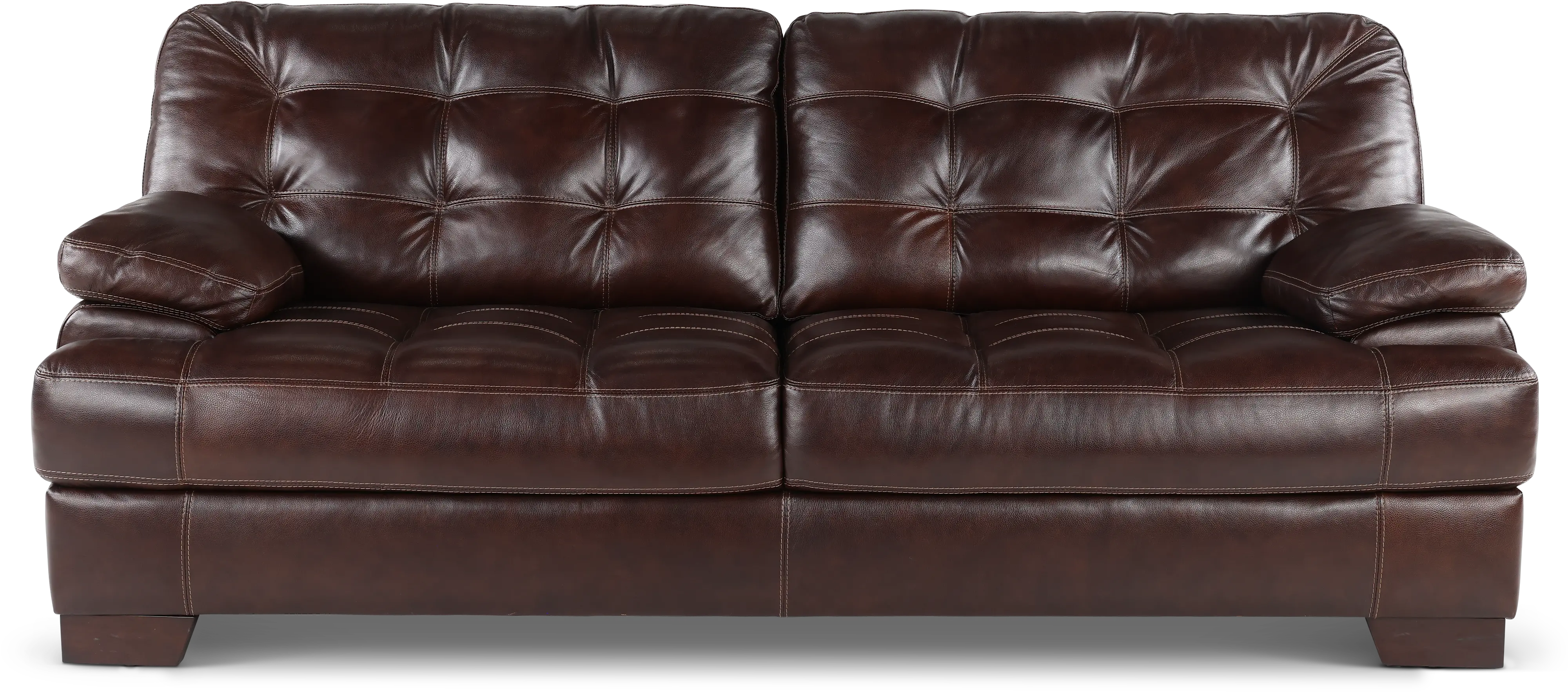 Amarillo Walnut Brown Leather Sofa-1